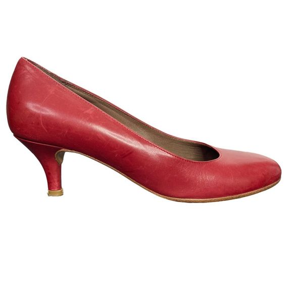 Vintage Marni Red Leather Kitten Heels - Size 5 - Picture 1 of 15
